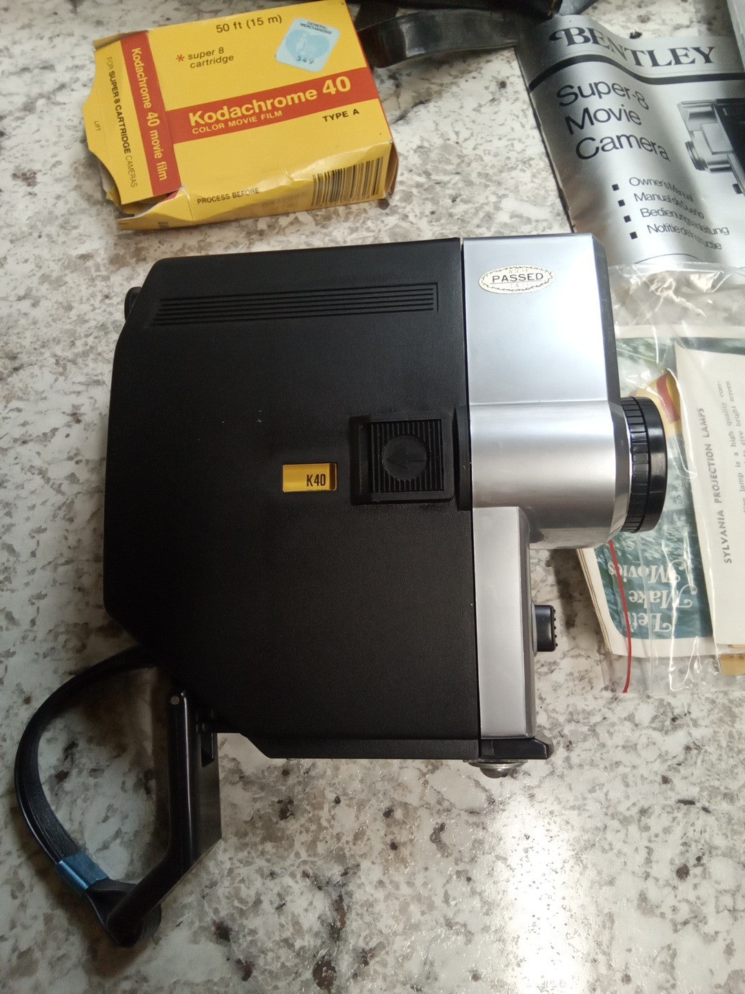 Vintage Bentley Super 8 B-3 Movie Camera Untested With Manual And Original Paper