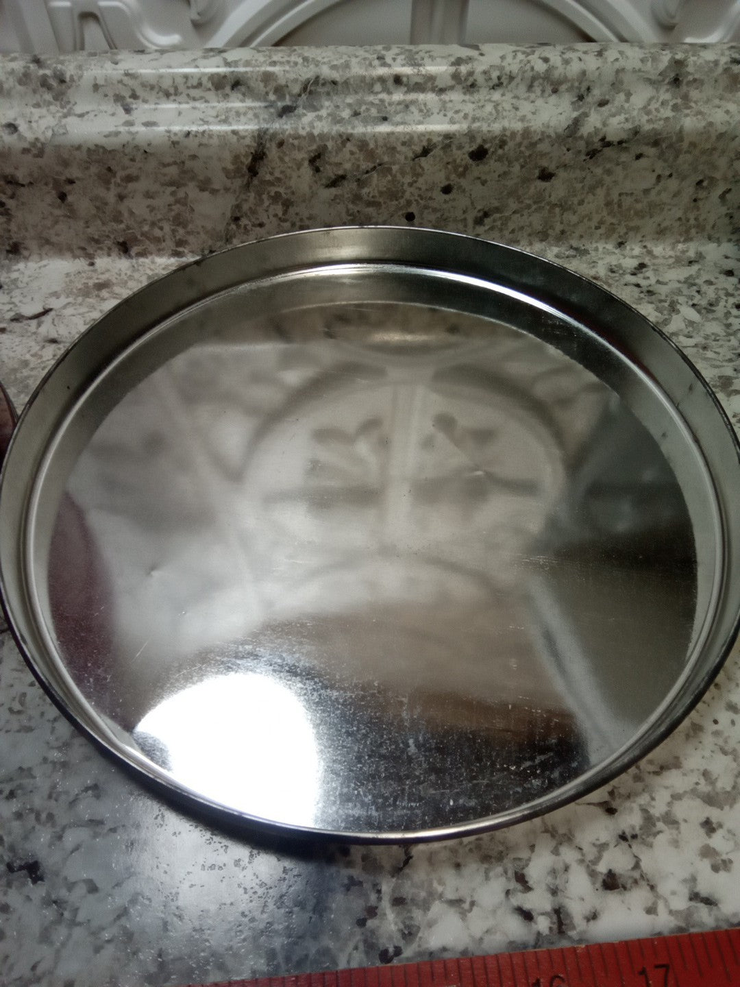 Vintage Cookie Tin Snow And Tree Scene
