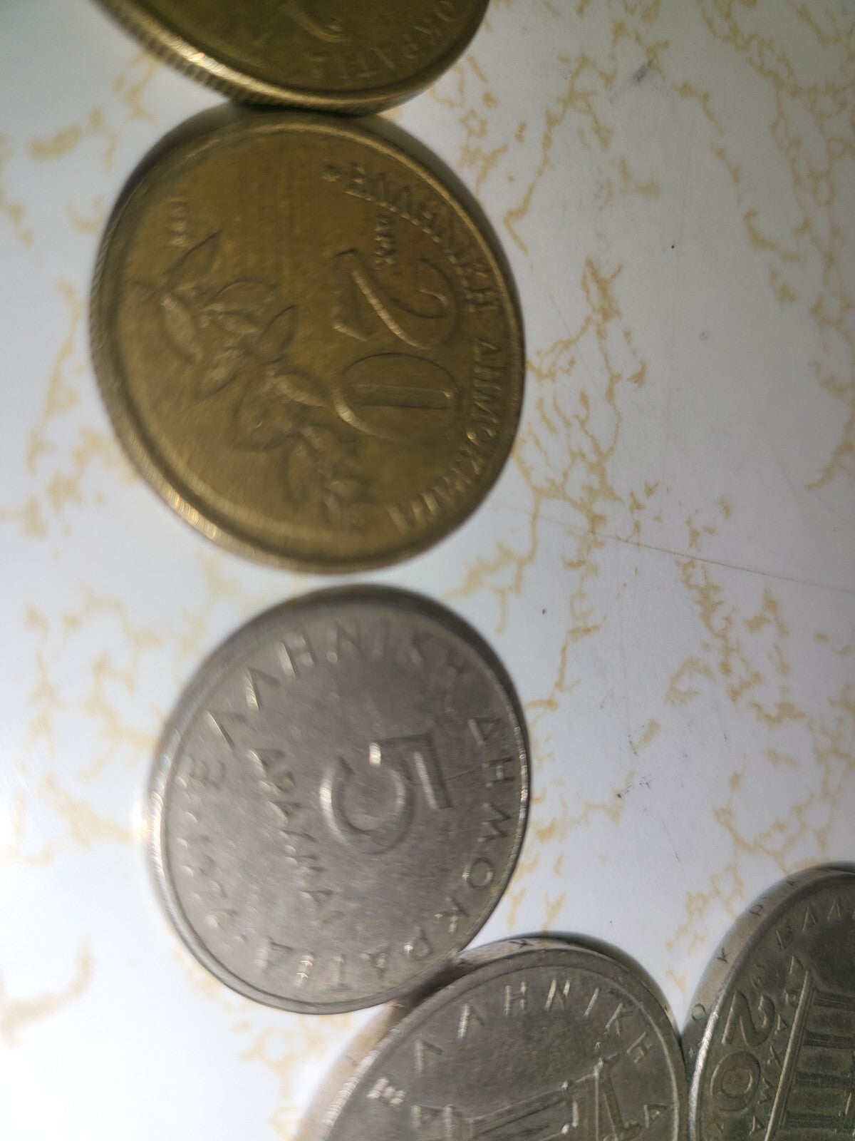 7 Vintage Greek Drachma Coins Mixed Denomination Circulated Coins Currency  #214