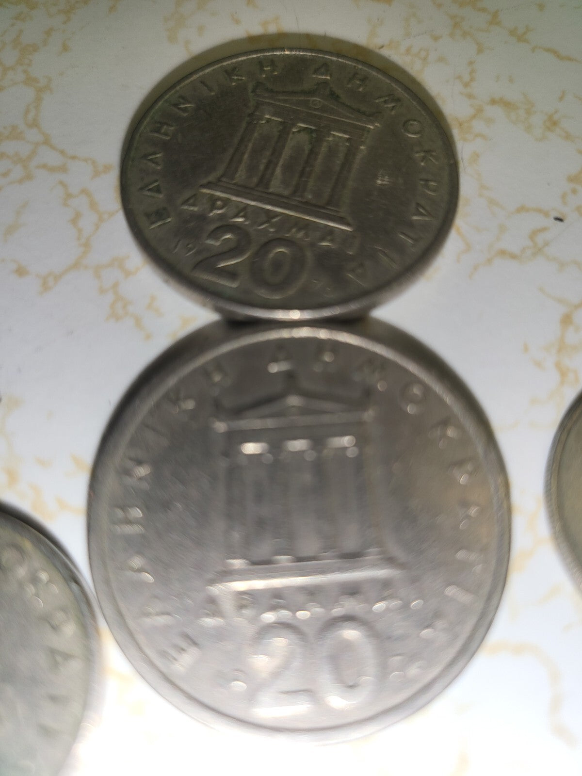 7 Vintage Greek Drachma Coins Mixed Denomination Circulated Coins Currency  #214