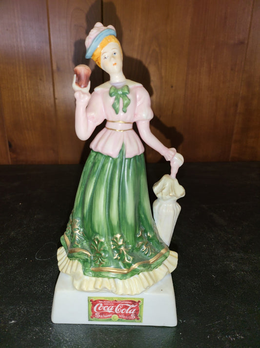 Ceramic Figurine 2000 Coca Cola Lady  8 x 4 x 3.5" Good