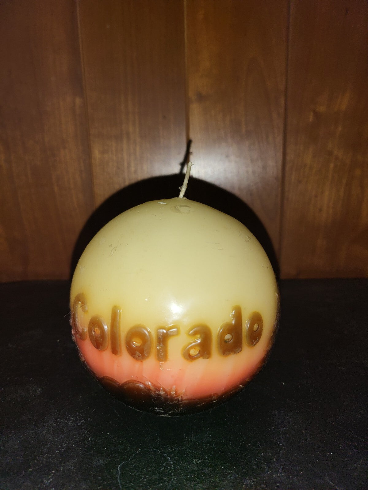Wax Ball Candle  Colorado 4.5" Round NOS