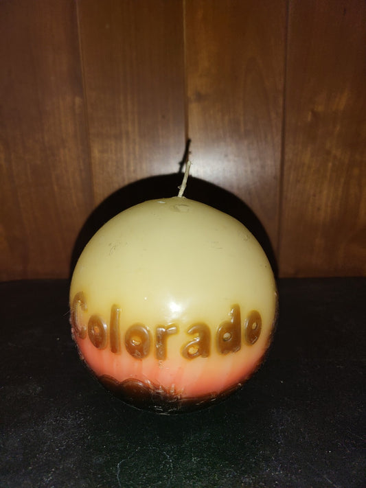 Wax Ball Candle  Colorado 4.5" Round NOS