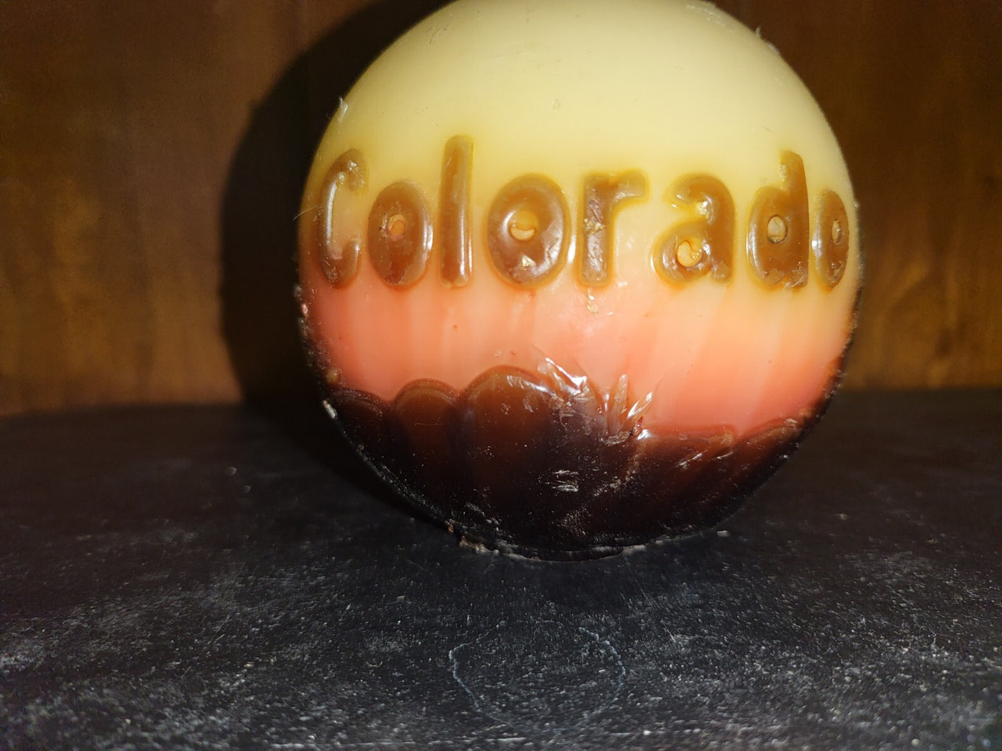 Wax Ball Candle  Colorado 4.5" Round NOS
