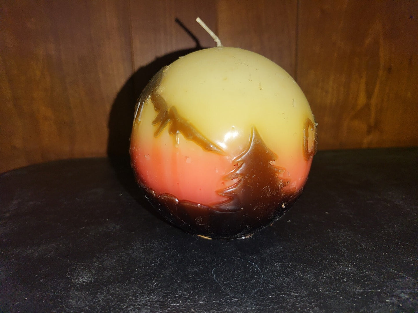 Wax Ball Candle  Colorado 4.5" Round NOS