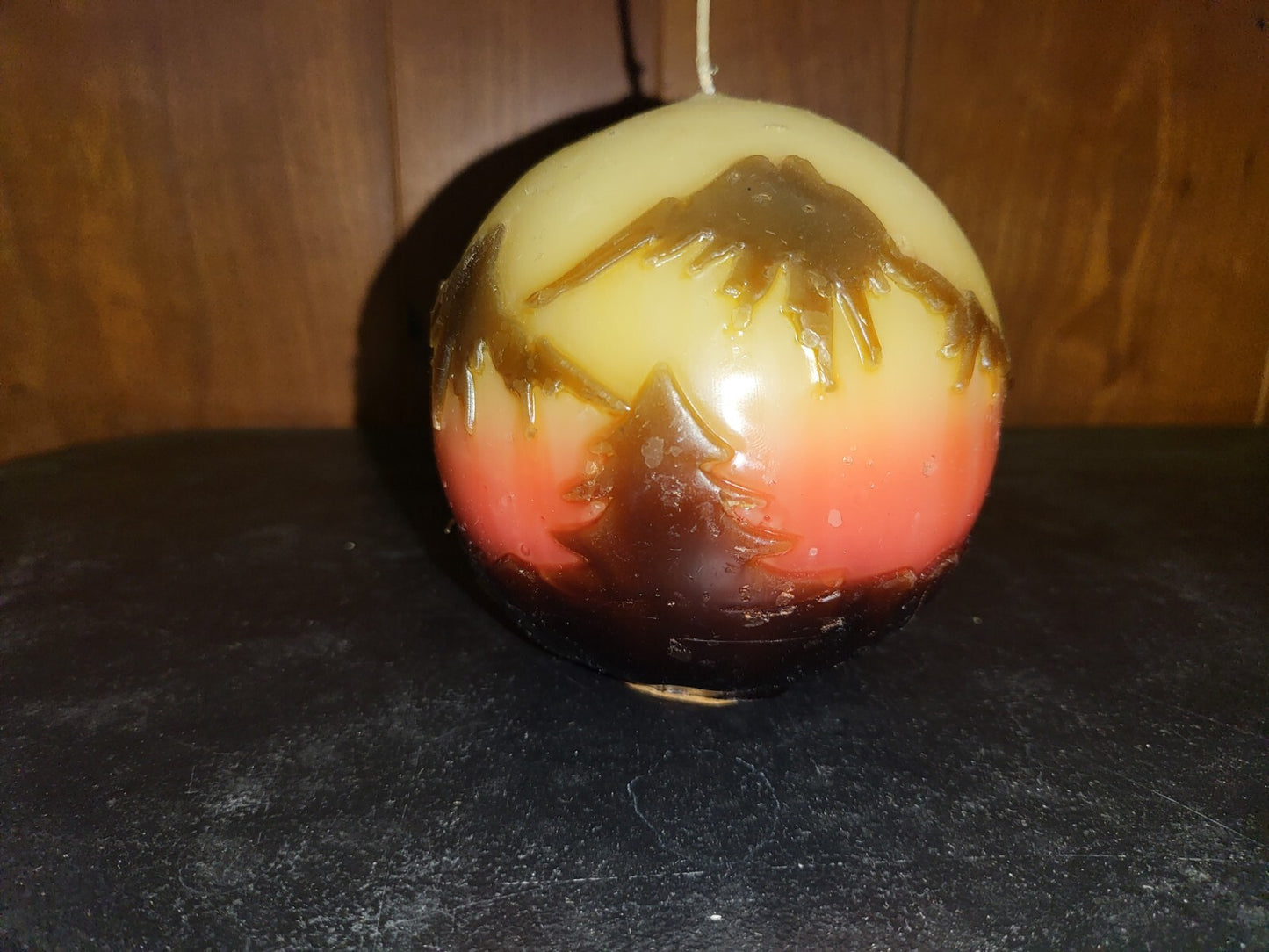 Wax Ball Candle  Colorado 4.5" Round NOS
