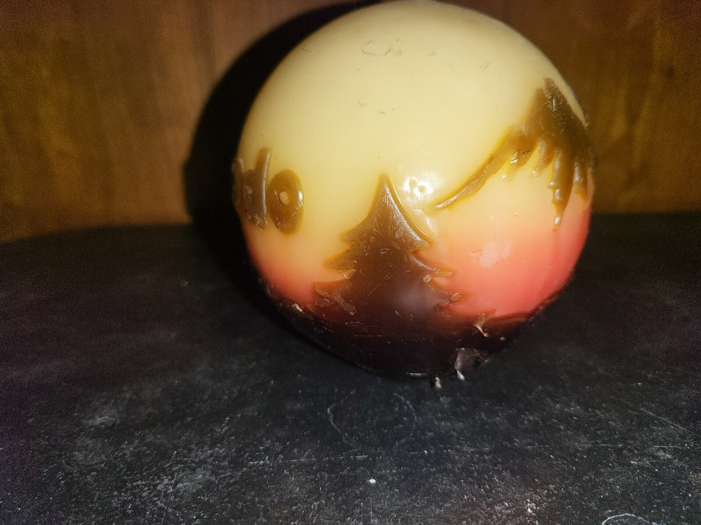 Wax Ball Candle  Colorado 4.5" Round NOS