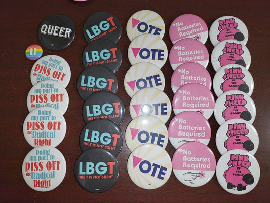 50 LGBT Buttons Political Vote Pride  Equality Agitator 2.25" PinBack #236