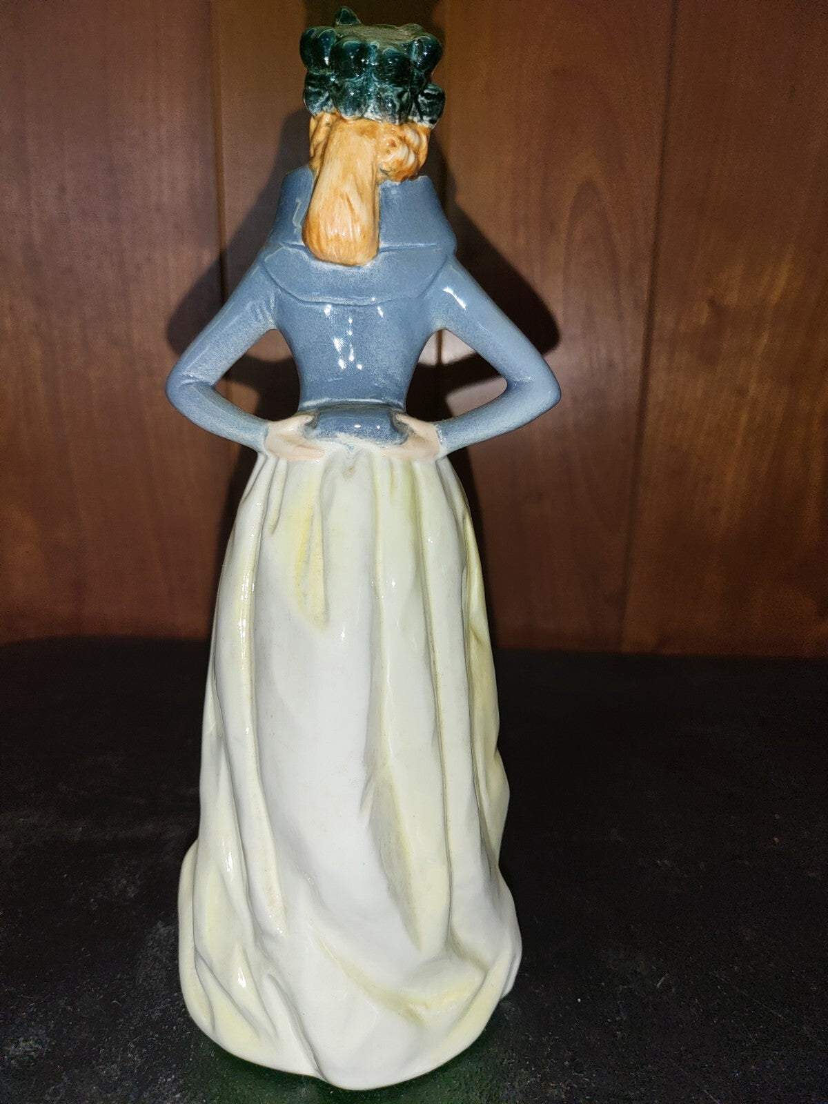 Figurine - Goebel Lady unnamed 8.5"H White & Blue Dress Flower Hat 16 287 21