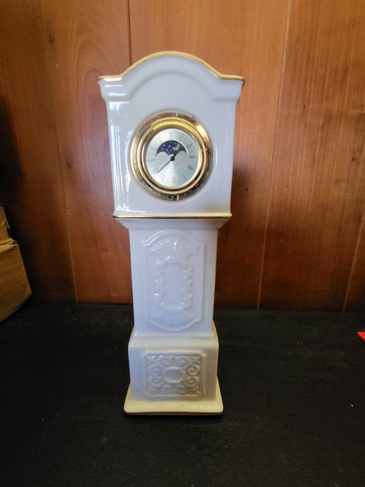 Figurine Lenox Grandfather Clock White 8.5"H Quartz Roman Numeral Face