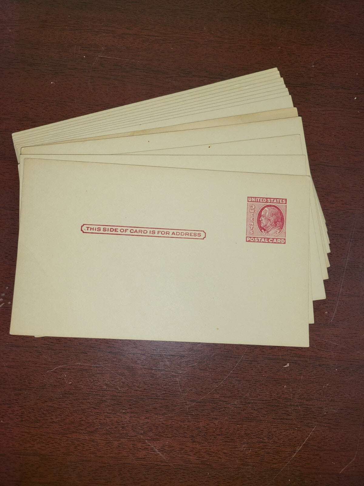 14 count 2 Cent Red Print Benjamin Franklin Stamp Postcards  1950s NOS #133