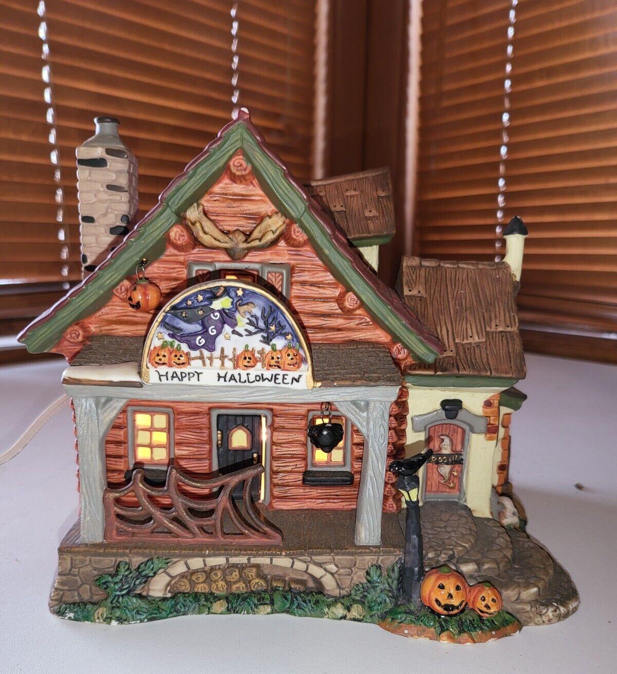 Happy Halloween Lighted House Porcelain  8.5W x 6D x 7"H * #4112