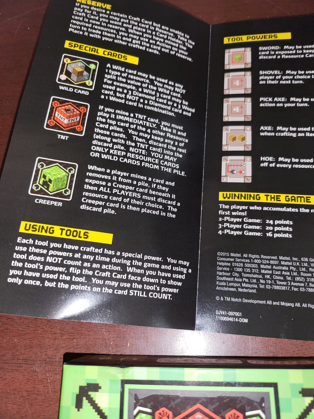Mine Craft Card Game  Age 8+  NIOB