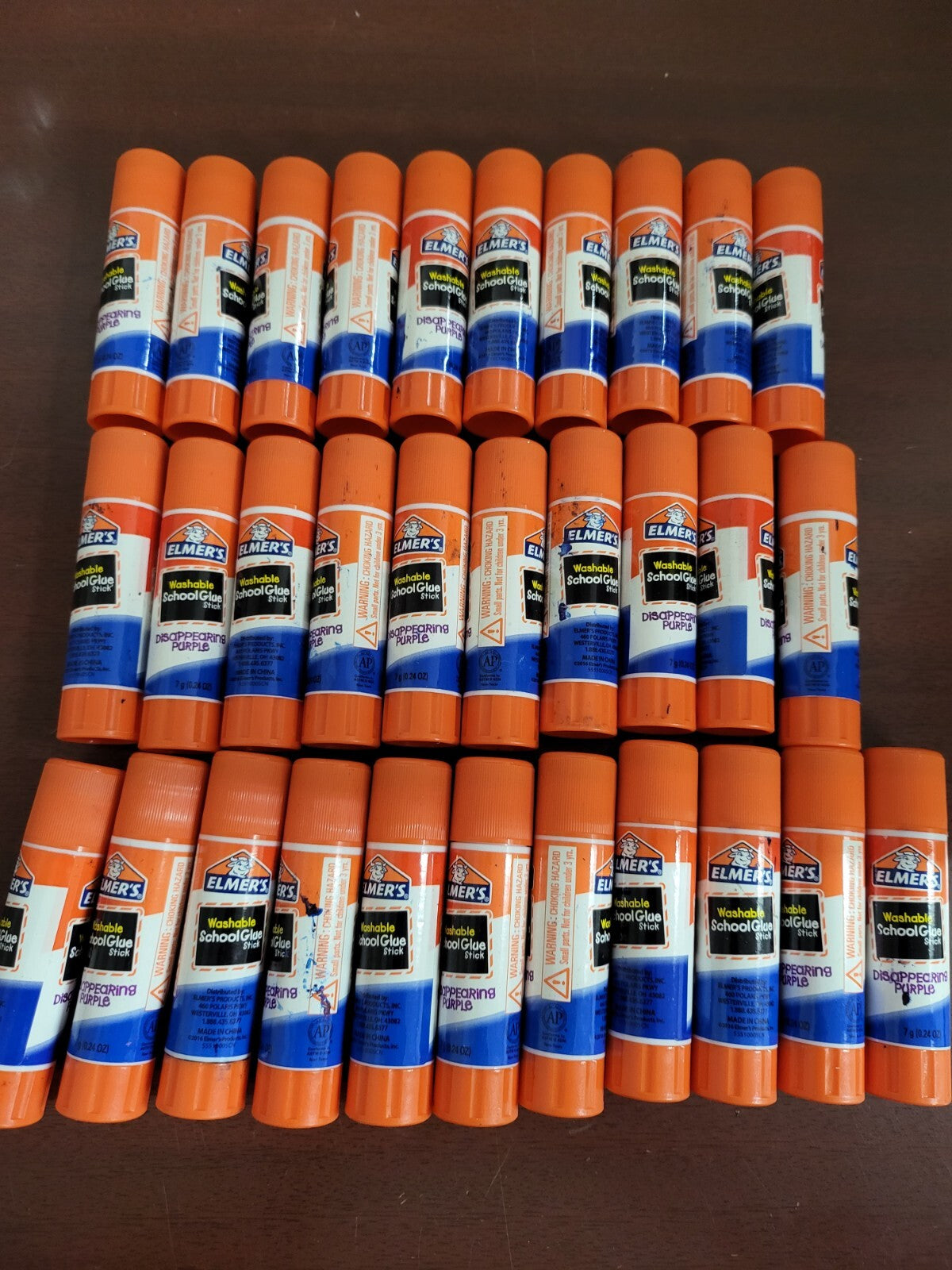 30 Elmer's Glue Stick Washable School Glue Disappearing Purple 7g ea Teachers *