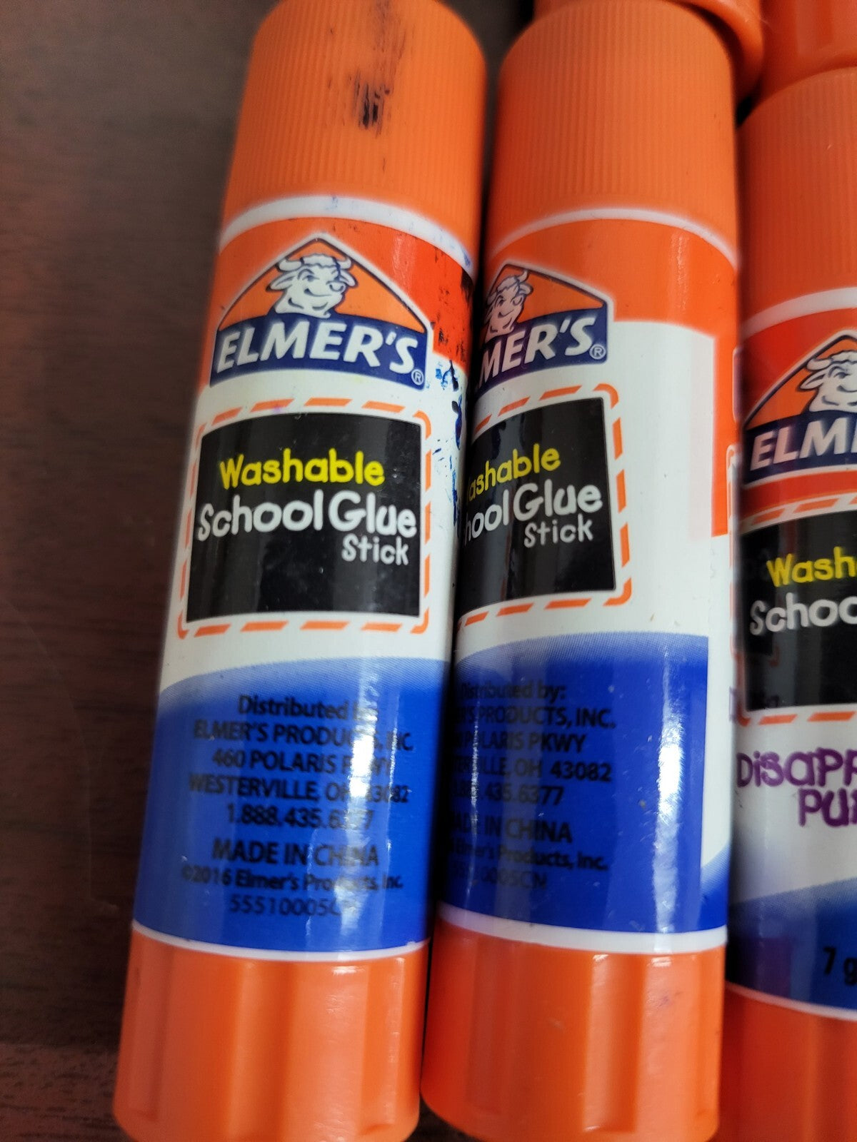 30 Elmer's Glue Stick Washable School Glue Disappearing Purple 7g ea Teachers *