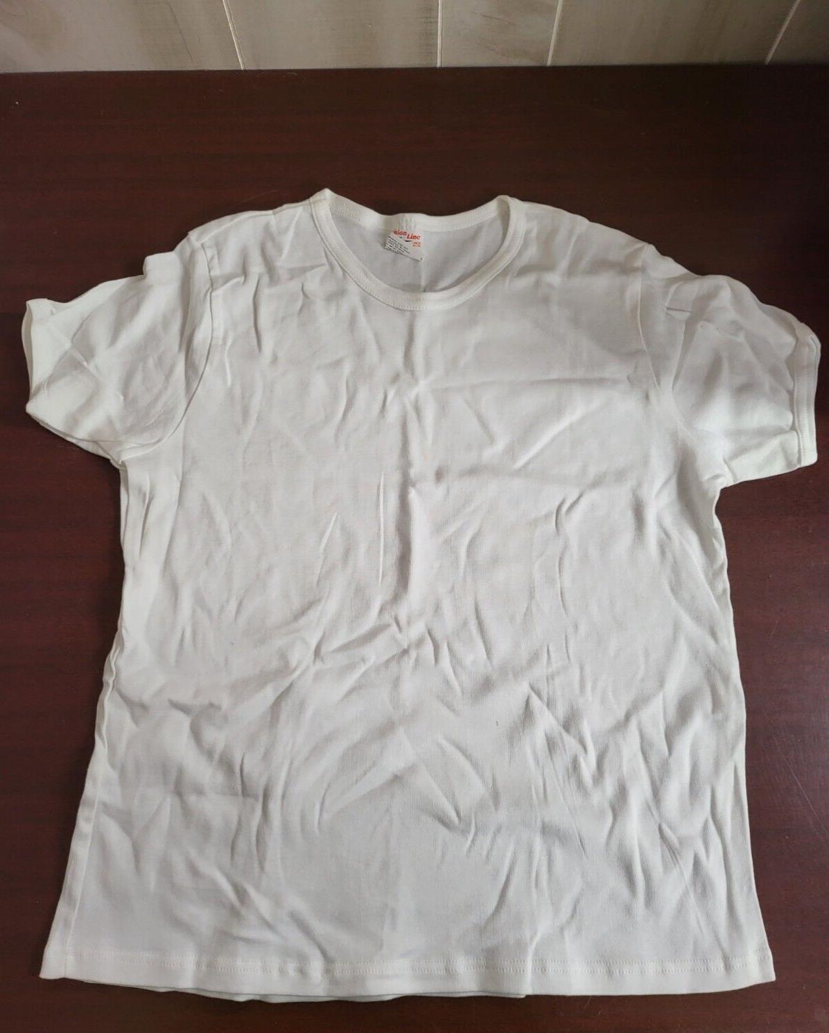 Union Line Women's Crew Neck T-Shirt White size XL US Made 100% Cotton