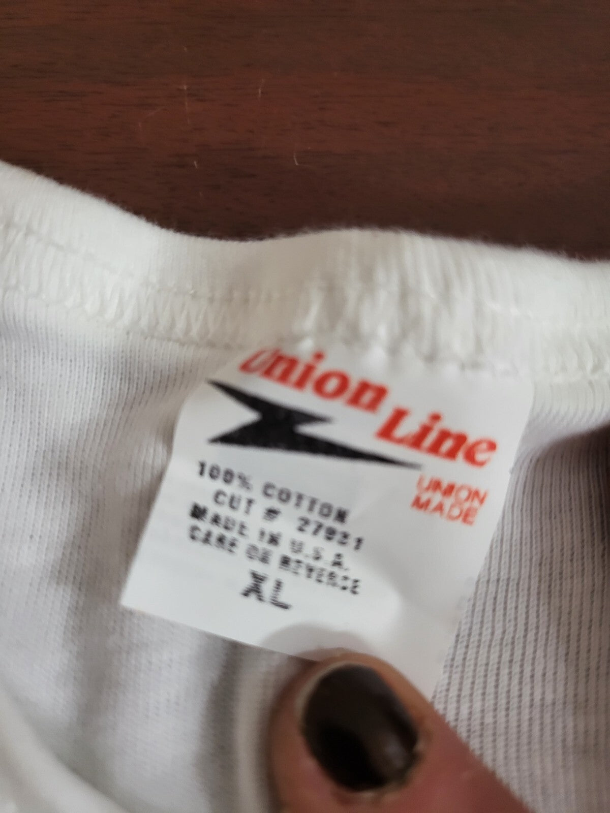 Union Line Women's Crew Neck T-Shirt White size XL US Made 100% Cotton
