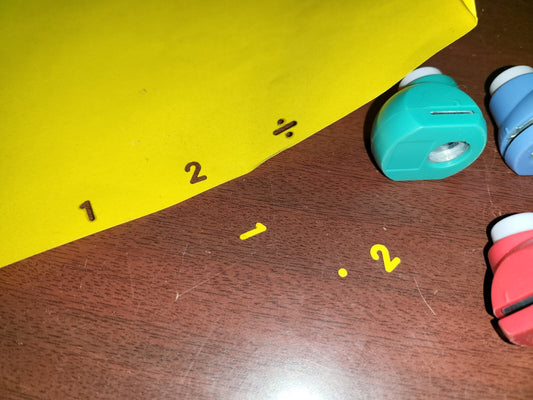 22ct Stamp Cutters Numbers and Symbols 3/8" Cutouts Paper Punch