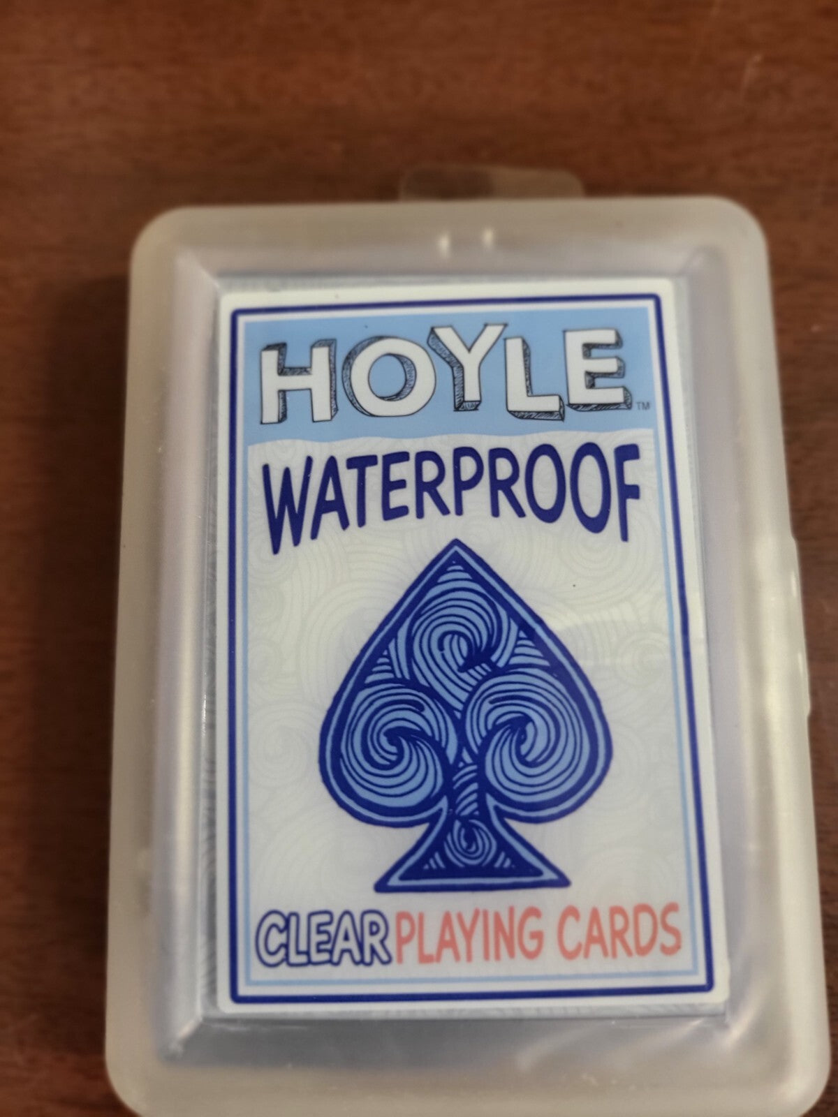 Hoyle Waterproof Clear / Blue Playing Cards  & Case Standard Size  Sailing Water