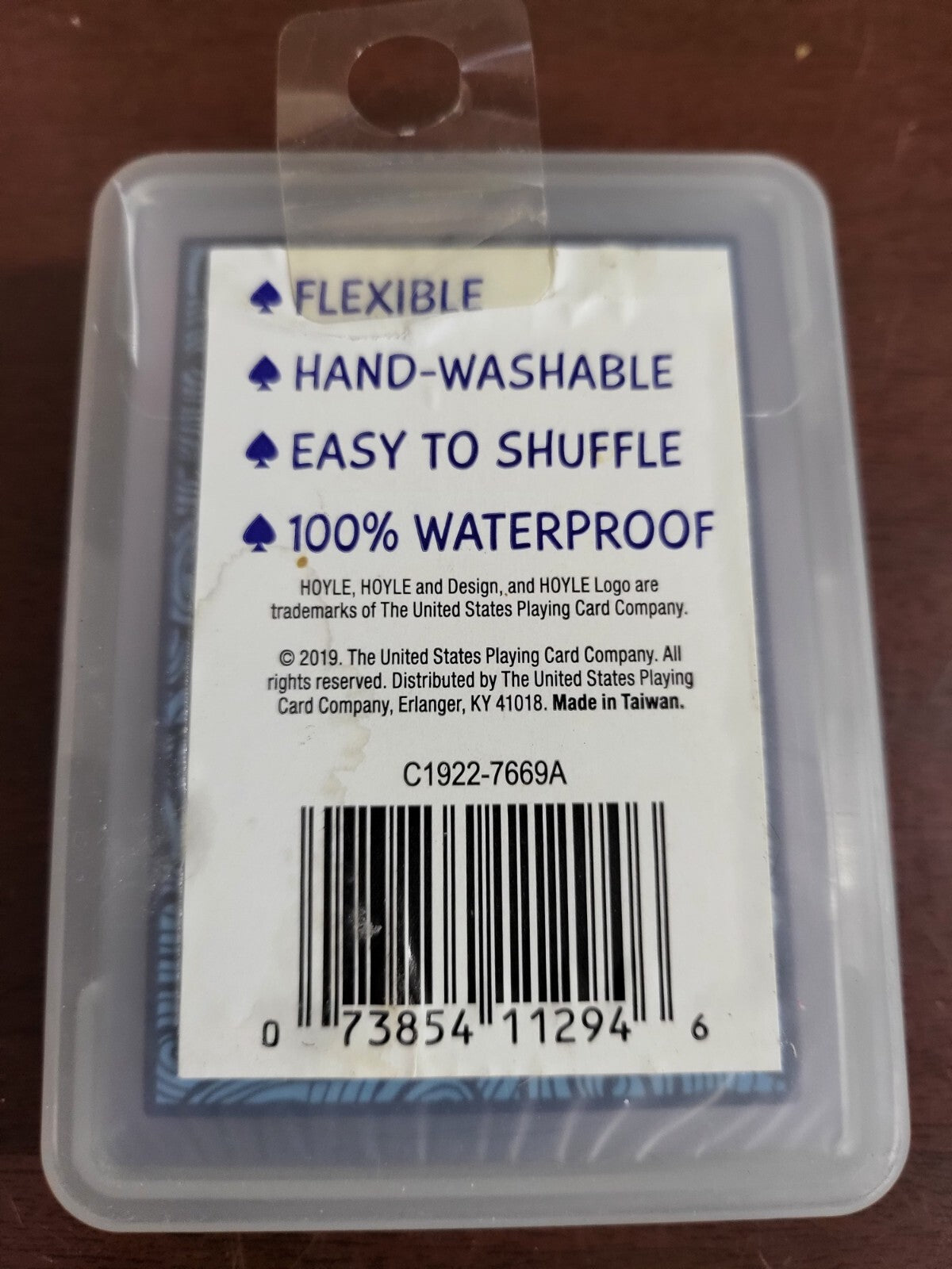 Hoyle Waterproof Clear / Blue Playing Cards  & Case Standard Size  Sailing Water