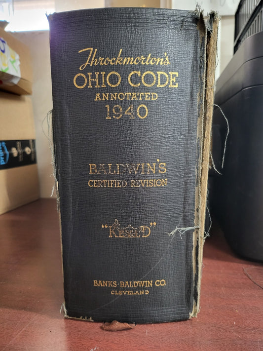 Throckmorton's 1940  Ohio Code Annotated Keyed Blue Book #2867