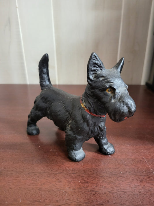 Hubley Scottish Terrier Heavy Cast Iron 5H x 7L x 2.5"W Statue Book End #4217