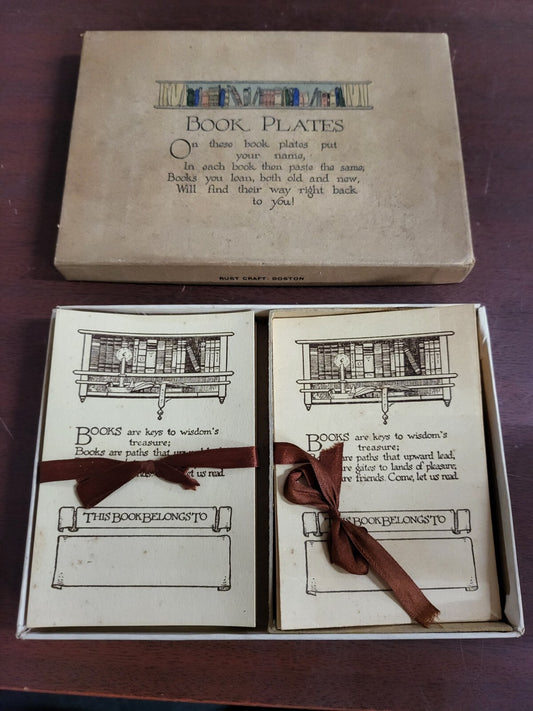 Vintage Rust Craft 1441A Book Plates Boxed Set Name Label Stickers