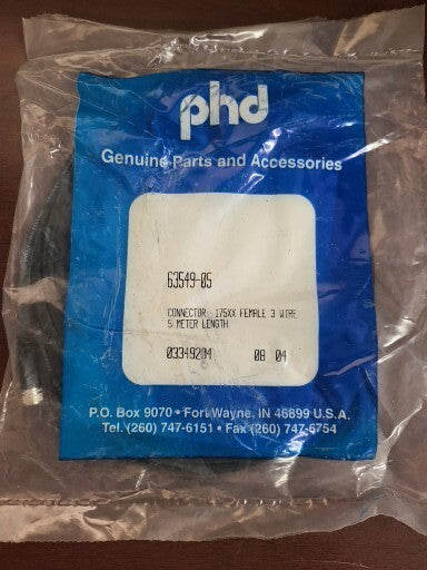 phd  63549-05 Cordset Connector  175XX Female  3 Wire 5M Long 03453813