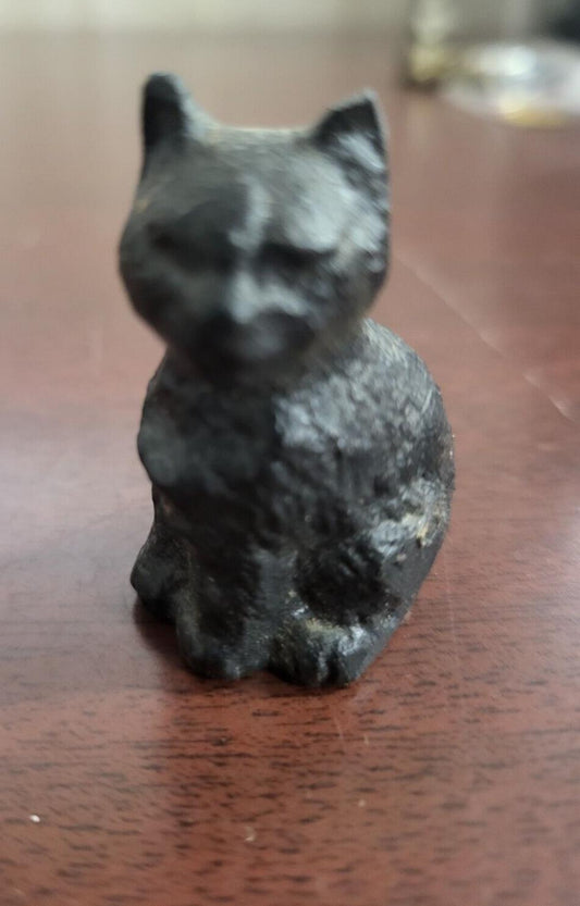 Vintage Lead Cat Black Figurine ~2"H