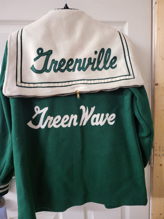 Vintage Greenville High School Varsity Jacket 1989 Greenwave Ohio sz Small