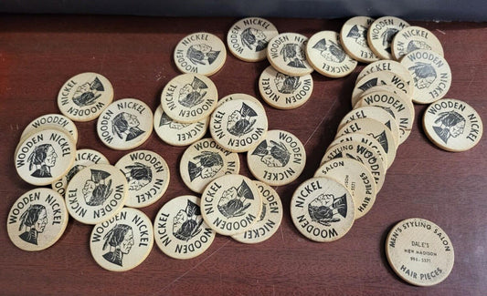 40 Vintage  Wooden Nickels Advertising Dale's Salon New Madison Ohio