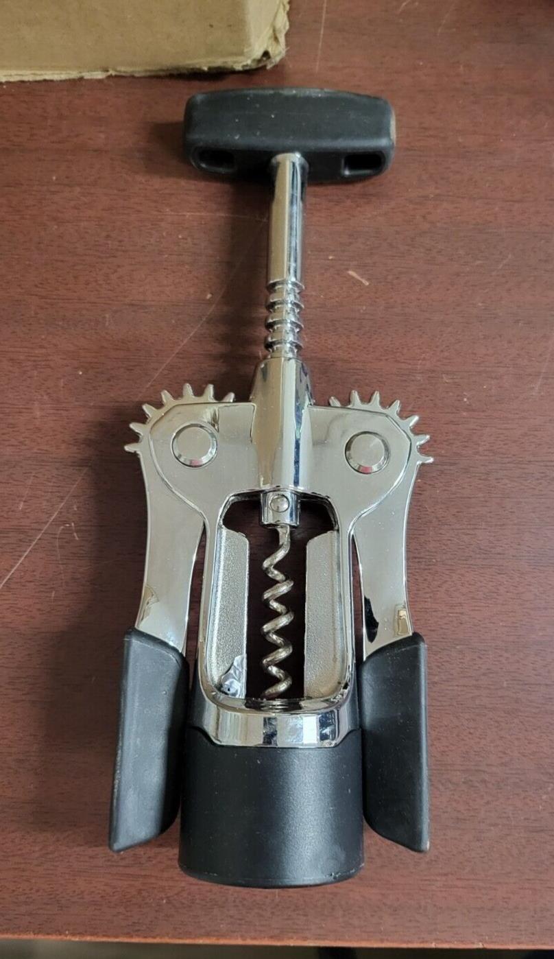 KitchenAid Wine Corkscrew Black & Silver Bottle Opener Cork Popper