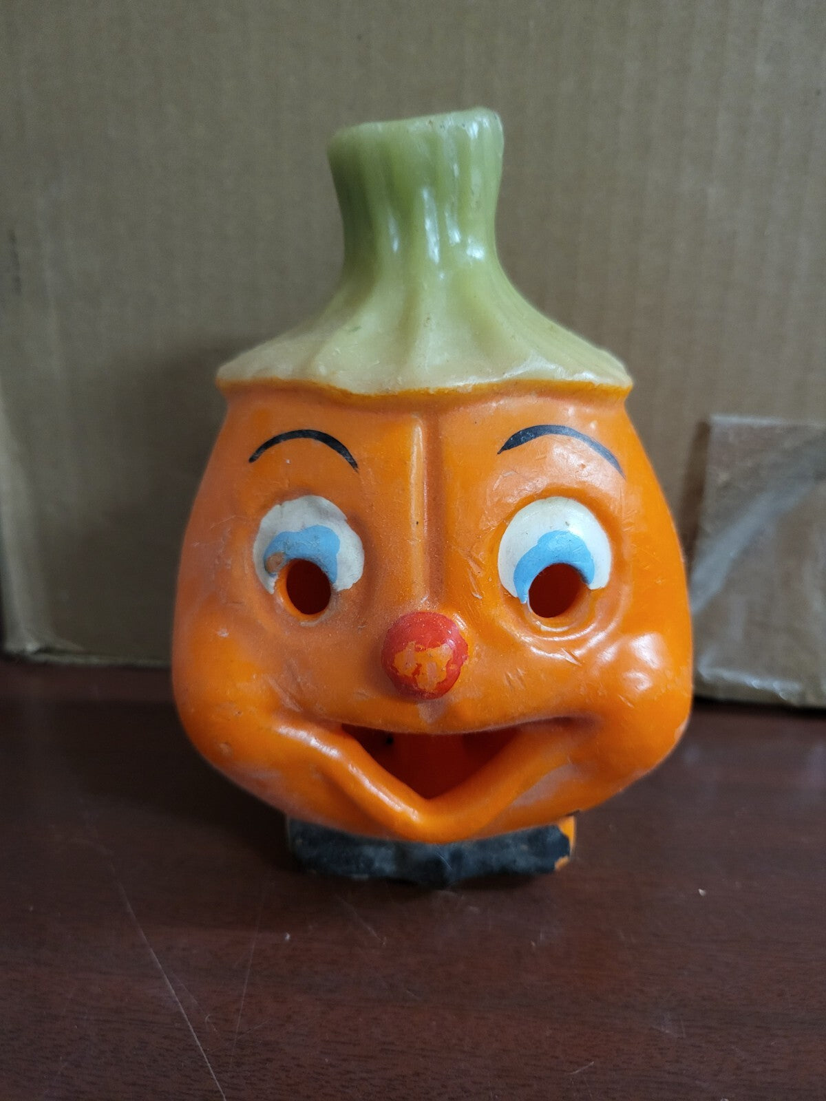 Vintage 1960s era Halloween Jack O Lantern Candle 6"H Gurley