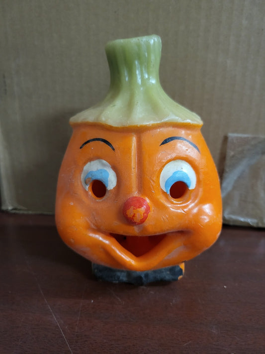 Vintage 1960s era Halloween Jack O Lantern Candle 6"H Gurley