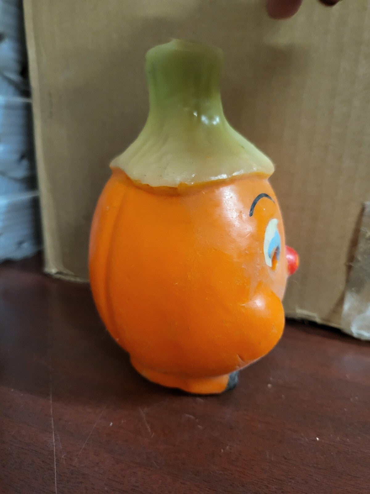 Vintage 1960s era Halloween Jack O Lantern Candle 6"H Gurley