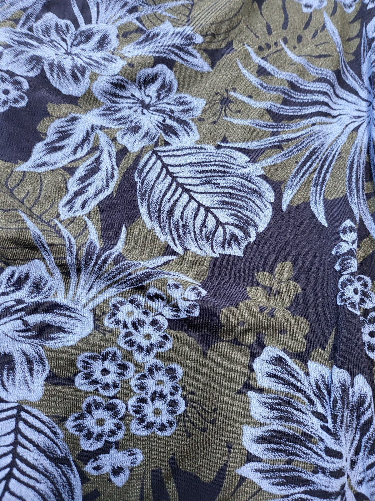 Long Skirt size 1X Blue Floral  15.5"  Elastic Waist L 36"   Citiknits