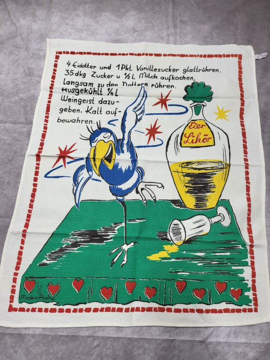 Tea Towel - Egg Liquor Recipe ~18 x 22" Austria