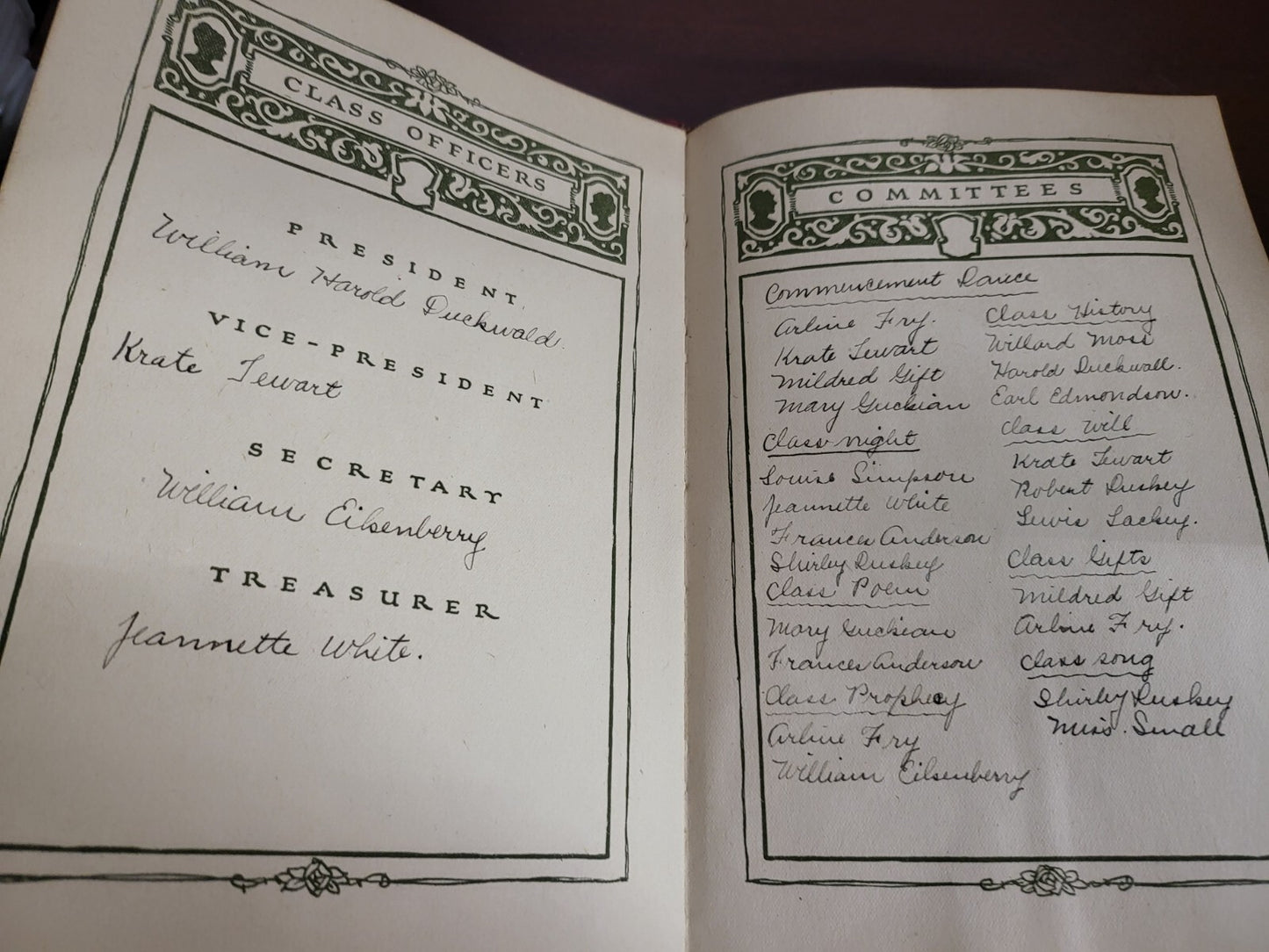 Book - Commencement Memories Camden Ohio High School 1924 USED Full Red Suede
