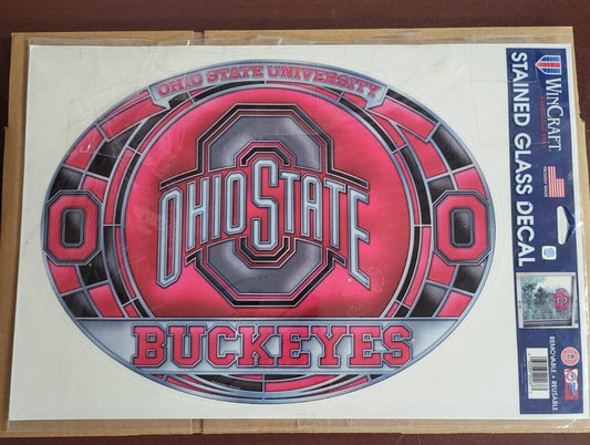 Ohio State University Stained Glass Decal 15 x 10.5" Removable Reusable All Surf