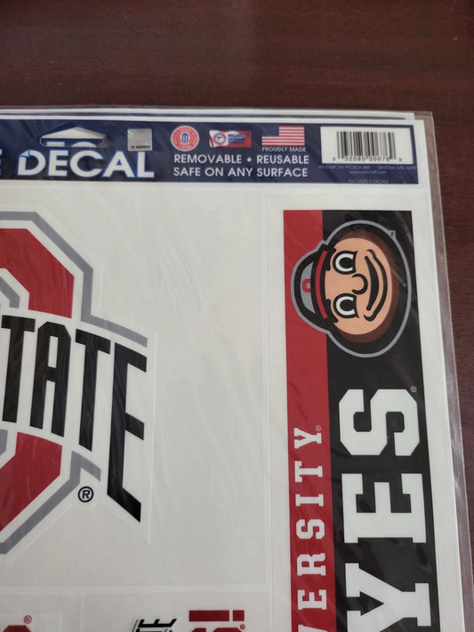 Ohio State Buckeyes Multi-Use Decals Set Removable Reusable All Surface Safe  US