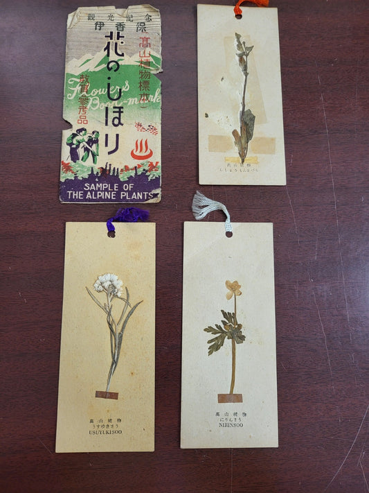 Samples of Alpine Plant Specimens Bookmarks of Japan Sightseeing Souvenir IKAHO