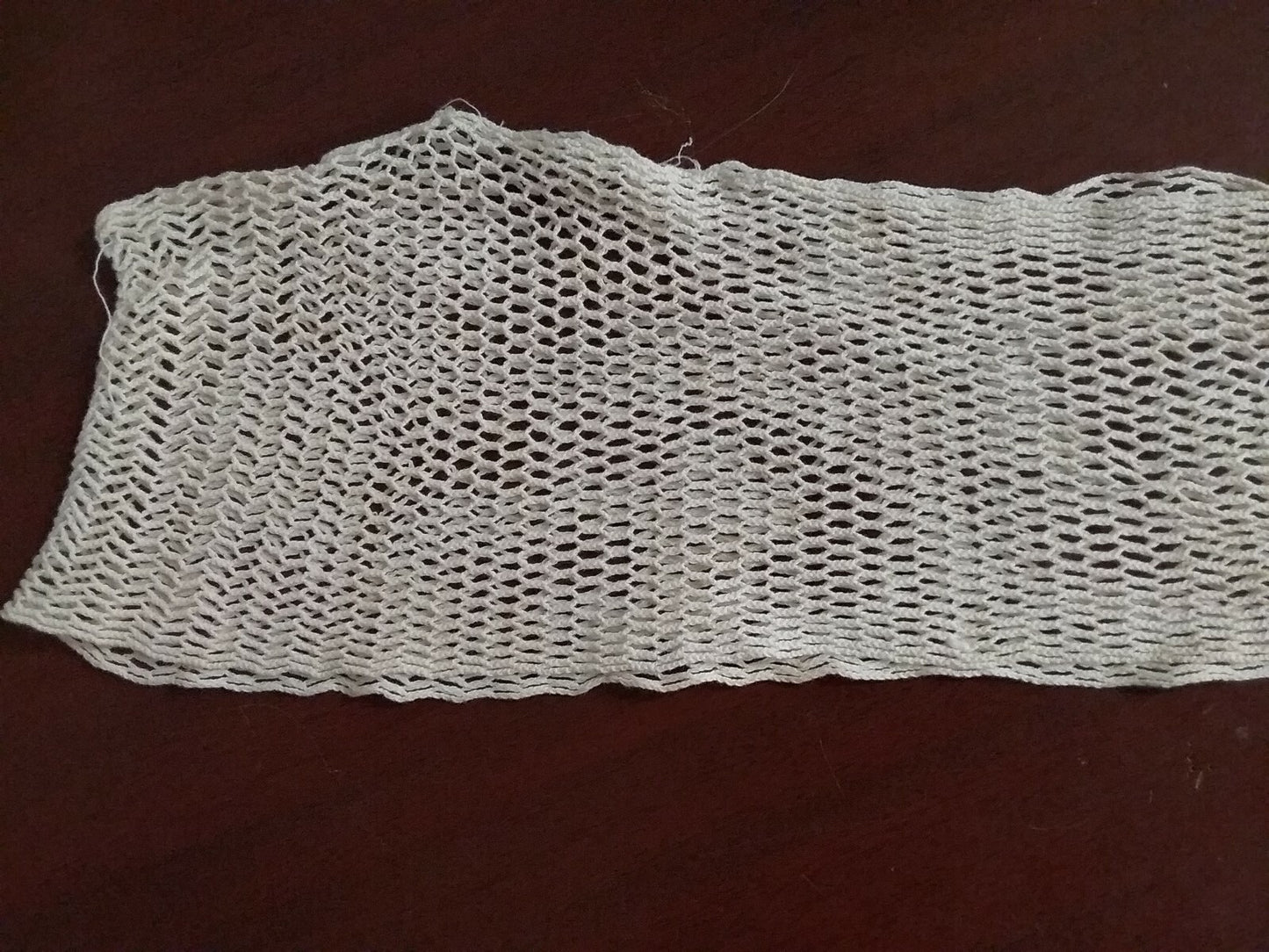 Vintage Crocheted Baby Scarf  28"L Wrap ties Antique White Children's Hat