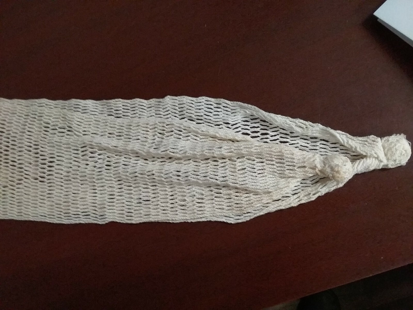 Vintage Crocheted Baby Scarf  28"L Wrap ties Antique White Children's Hat