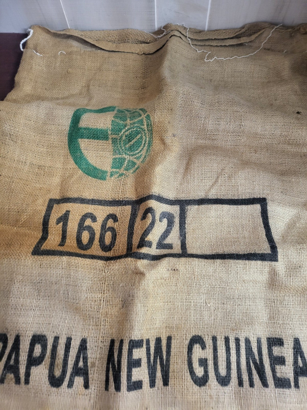 Large Burlap Bag Papua New Guinea Arabica Coffee Beans 24 x 38" 60kg bag