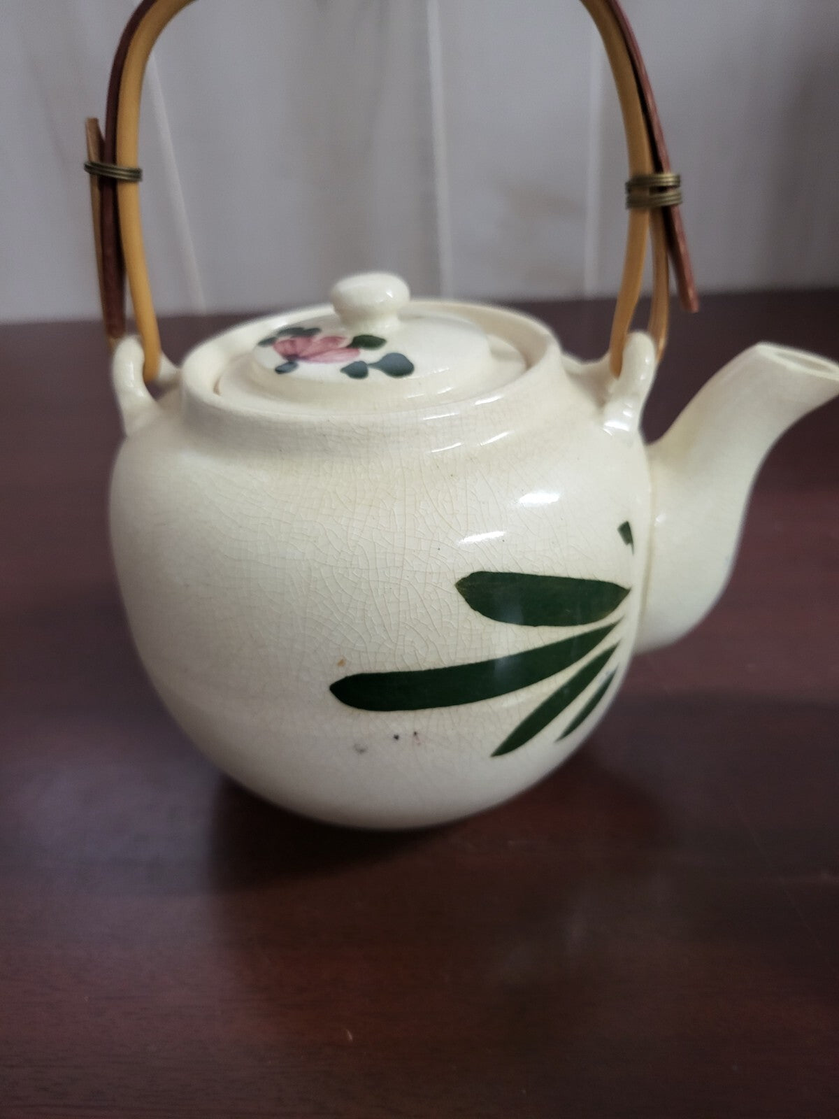 Vintage Japanese Kitchen Set  Tea Pot Cups Salt Pepper Shakers Hand Painted