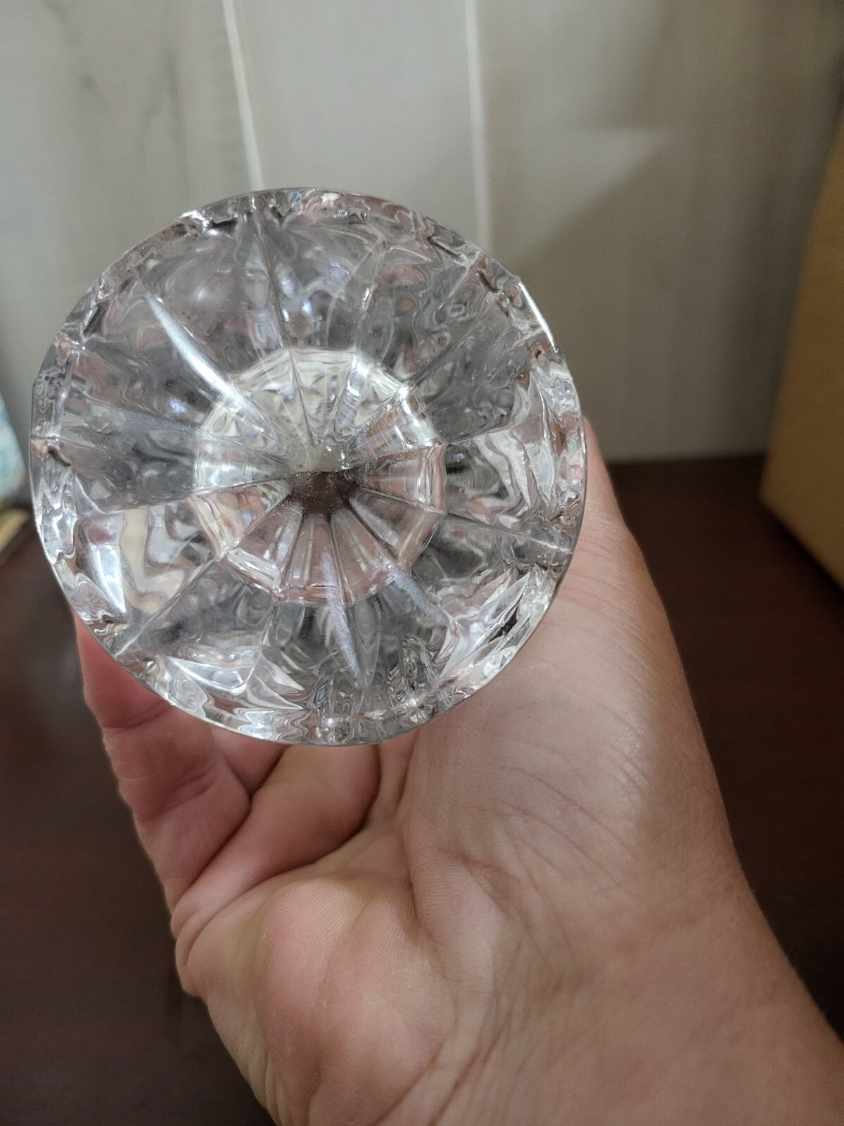 Lead Crystal Vase 7" Frosted Rose Floral ~ Unmarked 2.3lbs 5"W #4165