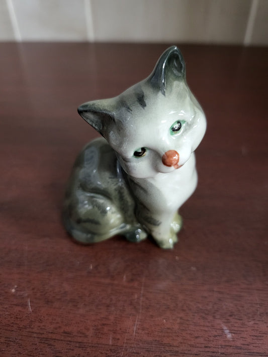 Beswick Cat Kitten Gray Tabby Figurine  3H x 2.5"W  Porcelain