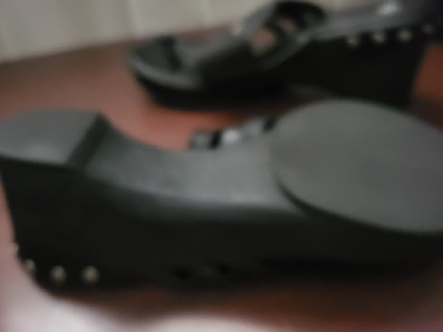 Ladies Harley Davidson Sandals size 10 M Black With Studs 3" Heel