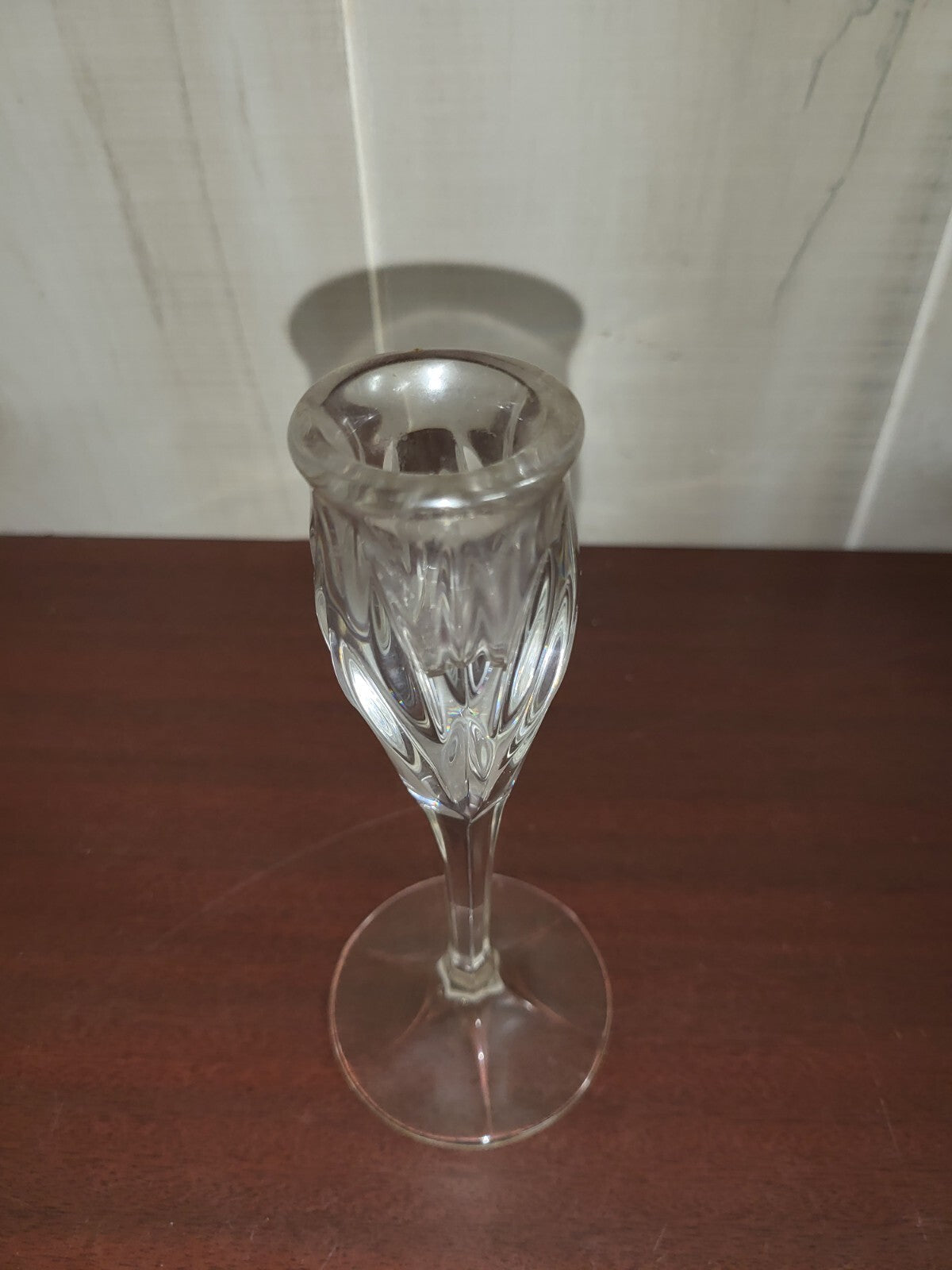 Gorham Crystal Candle Holder 6.5H  Star Base 3"W Excellent Cond #3073