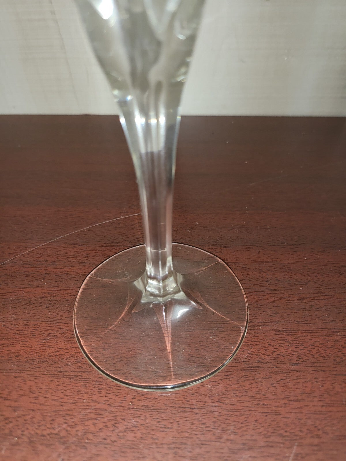 Gorham Crystal Candle Holder 6.5H  Star Base 3"W Excellent Cond #3073